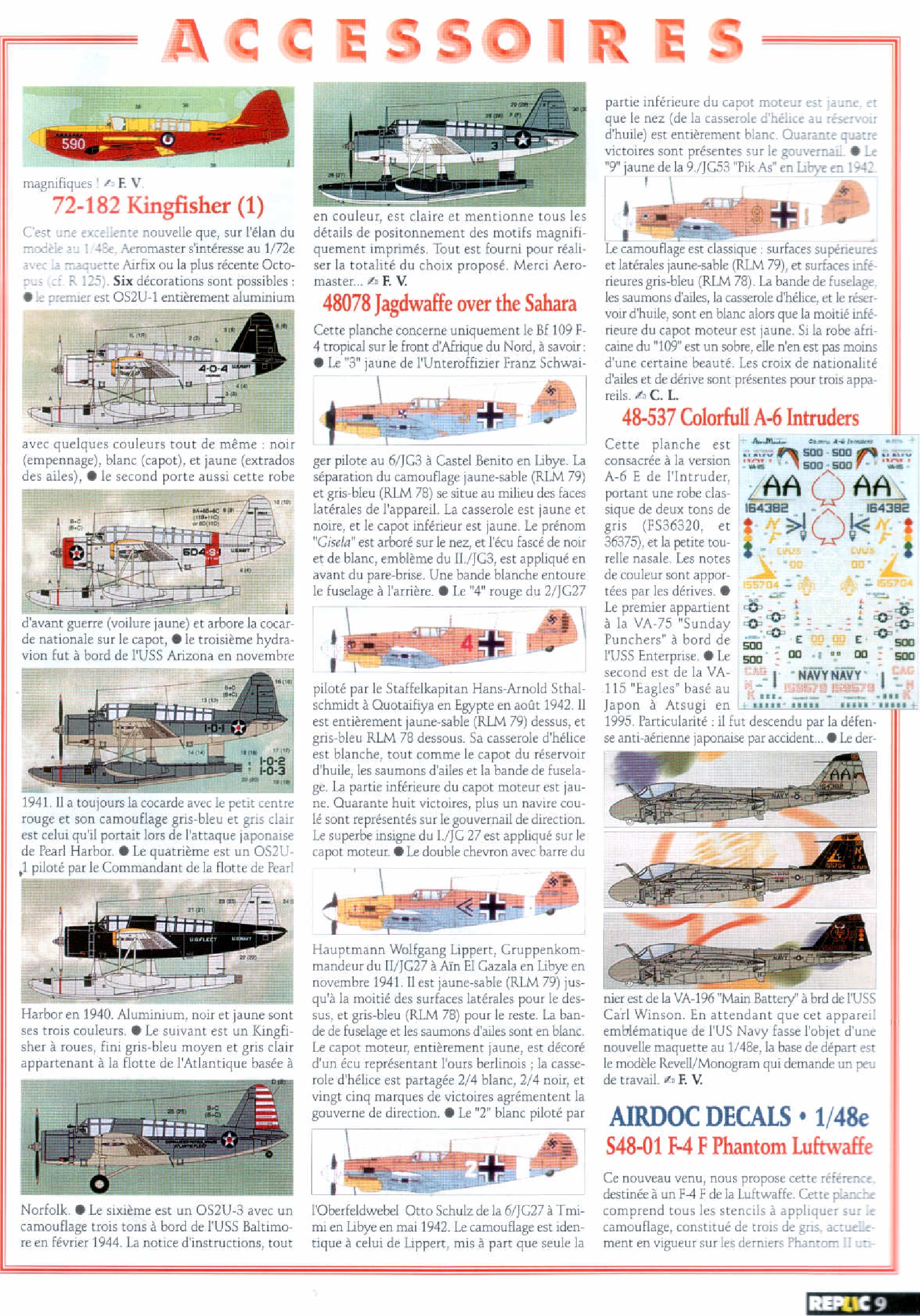 Replic 129 - Bf-108B Taifun, CAMS 37 A, Fairey Firefly Mk I, Jean Demozay